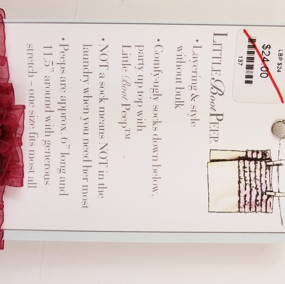 NWT little Boot Peep boot Toppers grey maroon lace - Picture 5 of 5